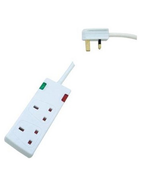 Πολυπριζο 2 Θεσεων uk με Καλωδιο 3m 3x1,25mm με Προστασια Υπερτασης & Προστασια Επαφων