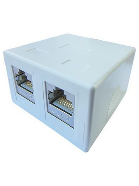 Πριζα Τηλεφωνου Εξωτερικη A.t. Διπλη Αυτοκολλητη Rg45 cat-7e