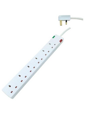 Πολυπριζο 4 Θεσεων uk με Καλωδιο 3m 3x1,25mm με Προστασια Υπερτασης & Προστασια Επαφων