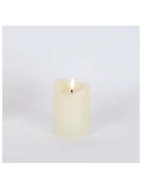 Κερι Μπαταριας με  Φλογα, Λευκο, με Χρονοδιακοπτη, 7x10cm