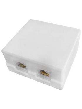 Πριζα Τηλεφωνου Εξωτερικη A.t. Διπλη Αυτοκολλητη Rg45 cat-5e