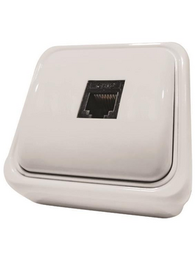 Πριζα Μινι Τηλεφωνου Μονη Rj11 6p4c Λευκη Ip20