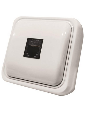 Πριζα Μινι Data Μονη Rj45 8p8c Λευκη Ip20