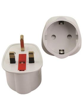 Ανταπτορας Αγγλιας 13α Λευκος, με Προστασια Επαφων