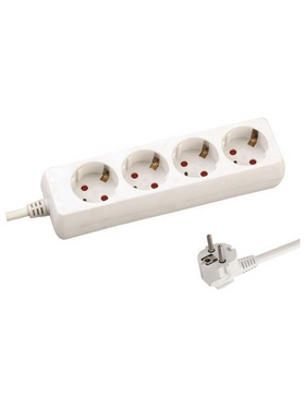 Πολυπριζο 4 Θεσεων με Καλωδιο 3x1,5mm 3m με Προστασια Επαφων