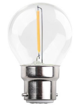 Λαμπα led Σφαιρικη Filament 1w b22 3000k 220-240v
