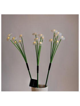 Σειρα, 3 σετ Πλαστικα Μανιταρια 75cm, 6 Κλαδια το Κάθε Σετ, Ηλιακο Συλλεκτη με Αισθητηρα Φωτος, 18 Θερμα Λευκα Led, ανα 50cm, Προεκταση Παροχης 1m, Ip44