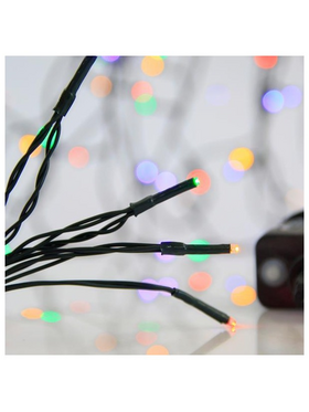 Σειρα, 180 led 3mm, 31v Μετασχηματιστη, 8 Προγραμματα & Μνημη, Πρασινο pvc Καλωδιο, Χρωματιστο Led, ανα 5cm, Προεκταση Παροχης 3m, Ιρ44