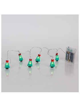 Σειρα, 10 led 5mm, Χριστουγεννιατικο Δεντρο, Μπαταριας 3xaa, Χρονοδιακοπτη, Διαφανο pvc Καλωδιο, Θερμο Λευκο Led, ανα 15cm, Προεκταση Παροχης 30cm, Ip20