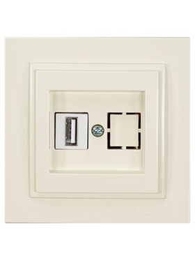 Πριζα usb 220v / 5v 2.4a Μπεζ