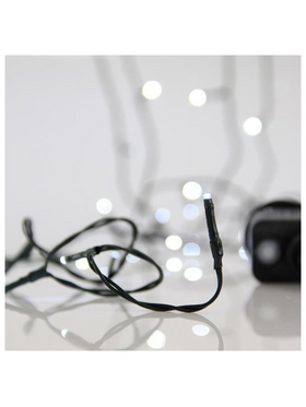 Σειρα, 50 led 3mm, 4,5v Μετασχηματιστη, 8 Προγραμματα & Μνημη, Πρασινο pvc Καλωδιο, Λευκο Led, ανα 5cm, Προεκταση Παροχης 3m, Ip44