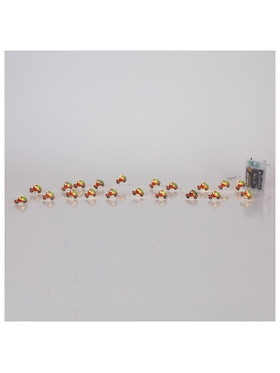 Σειρα, 20 Mini Led, Αγιος Βασιλης με Amaξι, Μπαταριας 3xaa, Χρονοδιακοπτη, Ασημι Χαλκινο Καλωδιο, Θερμο Λευκο Led, ανα 10cm, Προεκταση Παροχης 30cm, Ip20