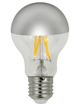 Λαμπα led Κοινη Crossed Filament 8w 900lm e27 2700k 220-240v Dimmable Αντεστραμενου Καθρεπτη Ασημι