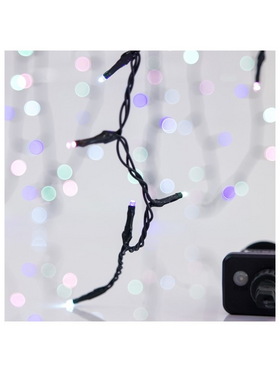 Σειρα, 100 led 3mm, 31v Μετασχηματιστη, 8 Προγραμματα & Μνημη, Πρασινο pvc Καλωδιο, Opal Χρωματιστο Led, ανα 5cm,  Προεκταση Παροχης 3m, Ιρ44