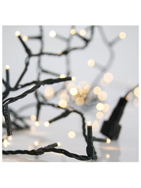 Σειρα, 100 led 3mm, 31v Μετασχηματιστη, 4 Επεκτασεις εωσ 3 Σετ, Πρασινο pvc Καλωδιο, Θερμο Λευκο Led, ana 10cm, Προεκταση Παροχης 3m, Ιρ44