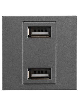 Πριζα 2 χ usb Modules Γραφιτης