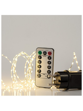 Σειρα, 300 Mini Led, Μετασχηματιστη, με Τηλεχειριστηριο (On/off, Timer, Dimmer), Ασημι Χαλκινο Καλωδιο, Θερμο Λευκο Led, ana 1,5cm, , Προεκταση Παροχης 3m, Ιρ44