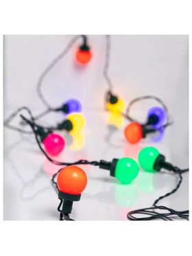Σειρα, 20 Led,  Πολυχρωμες Διακοσμητικες Μπαλιτσες  Φ3cm, 31v Μετασχηματιστη, Σταθερο, 5 Χρωματα Πολυχρωμο Led, ανα 20cm, Προεκταση Παροχης 5m, Ip44
