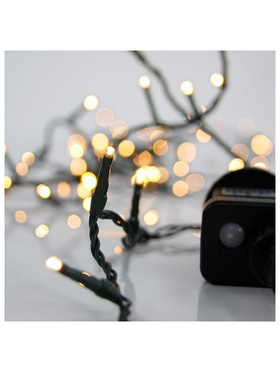 Σειρα, 50 led 3mm, 4,5v Μετασχηματιστη, 8 Προγραμματα & Μνημη, Πρασινο pvc Καλωδιο, Θερμο Λευκο Led, ανα 5cm, Προεκταση Παροχης 3m, Ip44