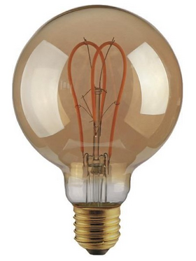 Λαμπα led G125 Filament "decor" 5w e27 2000k 220-240v Dimmable Gold