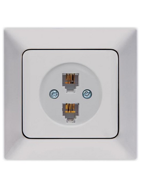 Πριζα Τηλεφωνου Διπλη rj 11 Νικελ mat