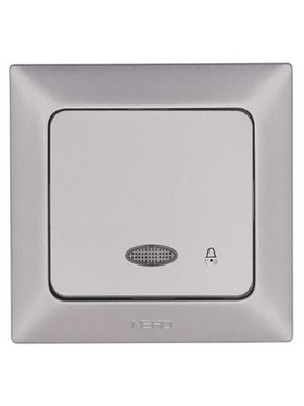 Μπουτον Κουδουνιου+λυχνια Νικελ mat