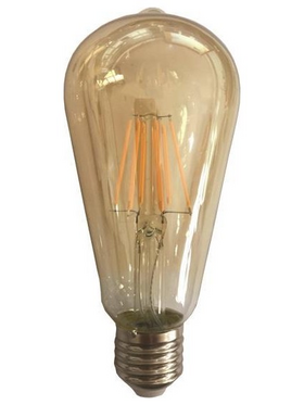 Λαμπα led St64 Filament 10w e27 2500k 220-240v Gold Dimmable