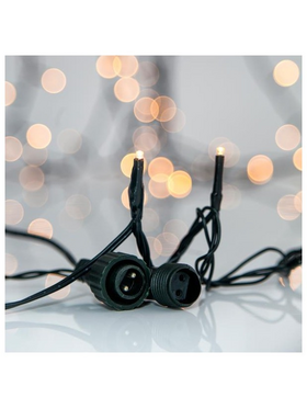 Σειρα, 180 led 3mm, 4 Επεκτασεις εωσ 6 Σετ, Πρασινο pvc Καλωδιο, Θερμο Λευκο Led, ana 7,5cm, (Χωρις Μετασχηματιστη, Xωρις Προεκταση Παροχησ), Ιρ44