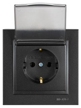 Πριζα Σουκο Καπακι 16a Μαυρο