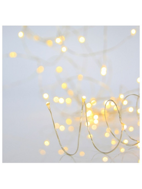 Σειρα, 300 Mini Led, 6v Μετασχηματιστη, Σταθερο,  Ασημι Χαλκινο Καλωδιο, Θερμο Λευκο Led, ανα 10cm, Προεκταση Παροχης 5m, Ιρ44