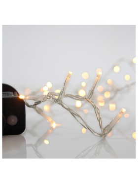 Σειρα, 700 led 3mm, 31v Μετασχηματιστη, 8 Προγραμματα & Μνημη, Διαφανο pvc Καλωδιο, Θερμο Λευκο Led, ανα 5cm, Προεκταση Παροχης 3m, Ιρ44