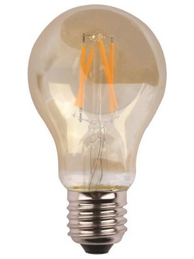 Λαμπα Κοινη led Crossed Filament 7w e27 2400k 220-240v Gold Glass Dimmable