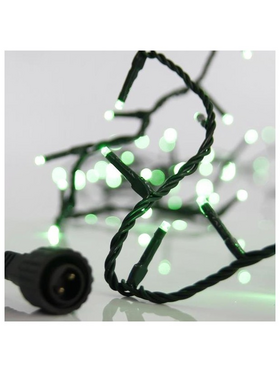 Σειρα, 100 led 3mm, 31v, Επεκταση εωσ 3, με Μετασχηματιστη, Προεκταση Παροχης 300cm, Πρασινο Καλωδιο, Πρασινο Led, ανα 5cm, Ιρ44