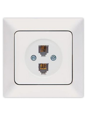 Πριζα Τηλεφωνου Διπλη rj 11 Λευκη
