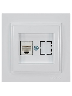 Πριζα Data cat 6 rj 45 Monh Λευκη