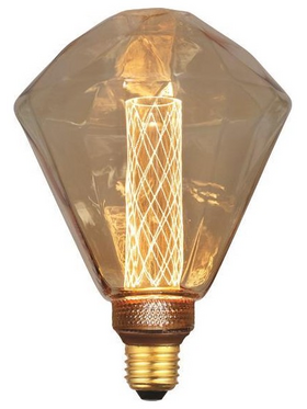 Λαμπα led Διαμαντι G125 3,5w ε27 2000k 220-240v Gold Glass Dimmable