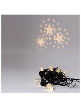 Γιρλαντα Προτζεκτορας 8 led me Σχεδιο Αστερια, 5v Μετασχηματιστη, Σταθερο, Μαυρο Καλωδιο, Θερμο Λευκο Led, ανα 50cm, Προεκταση Παροχης 5m, Ip44