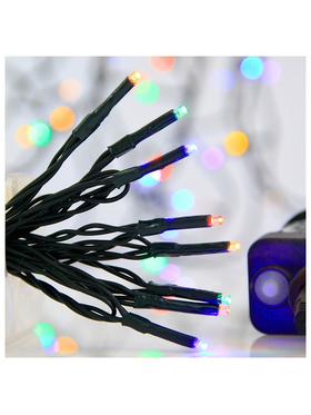 Σειρα, 240 led 3mm, 31v Μετασχηματιστη, 8 Προγραμματα & Μνημη, Πρασινο pvc Καλωδιο, Χρωματιστο Led, ανα 5cm,  Προεκταση Παροχης 3m, Ιρ44