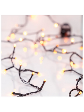 Σειρα, 240 led 3mm, 31v Μετασχηματιστη, 8 Προγραμματα & Μνημη, Μαυρο pvc Καλωδιο, Πορτοκαλι led ανα 5cm, Προεκταση Παροχης 3m, Ιρ44