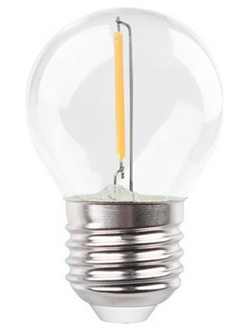 Λαμπα led Σφαιρικη Filament 1w e27 4000k 220-240v