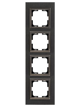 Πλαισιο 4 Θεσεων Αλουμινιο Μαυρο