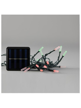 Σειρα, 80 led 5mm, με Ακρυλικη Επεκταση, Ηλιακο Συλλεκτη με Αισθητηρα Φωτος, 8 Προγραμματα, Πρασινο pvc Καλωδιο, Κοκκινο και Πρασινο Led, ana 10cm, Προεκταση Παροχης 1m, Ιρ44