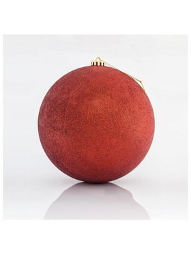 Μπαλα Πλαστικη, Κοκκινη με Glitter, σετ 2τμχ, 20cm