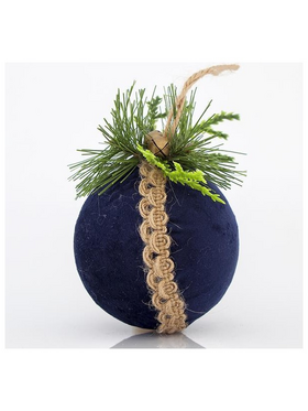 Μπαλα Βελουδινη, Μπλε, 8x8x10cm