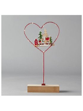 Φωτιζομενη Μεταλλικη Καρδια, Μπαταριασ,14.5*4.5*30.5cm, Ip20