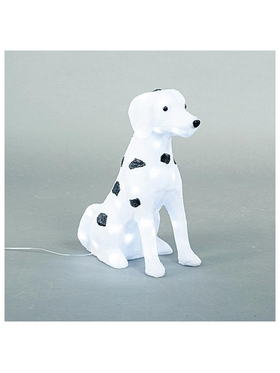 Ακρυλικος Σκυλος Δαλματιας, 4,5v, 60 Λευκα Led,  με Μετασχηματιστη, 500cm Προεκταση Παροχης, 39x22x48cm, Ip44