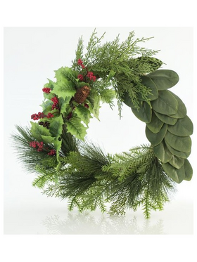 Στεφανι με Πευκοβελονα και Γκι, 64cm