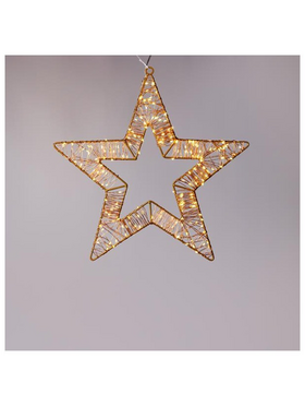 Aστερι Φωτιζομενο 35cm, 200 Μινι Led, 4,5v Μετaσχημaτιστη, Μπρονζε Μετaλλικος Σκελετος, Μπρονζε Χaλκινο Κaλωδιο, 180 Θερμa Λευκa & 20 Θερμa Λευκa Flash Μινι Led, Προεκτaση Πaροχης 5m, Ip44