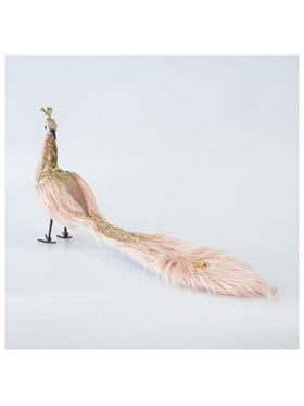 Βελουδινο Παγωνι, Σομον,  με Πουπουλα, 30x17x60cm