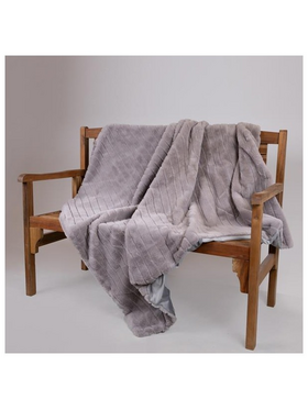 Γουνινη Διακοσμητικη Κουβερτα Καναπε, Γκρι, 140x160cm